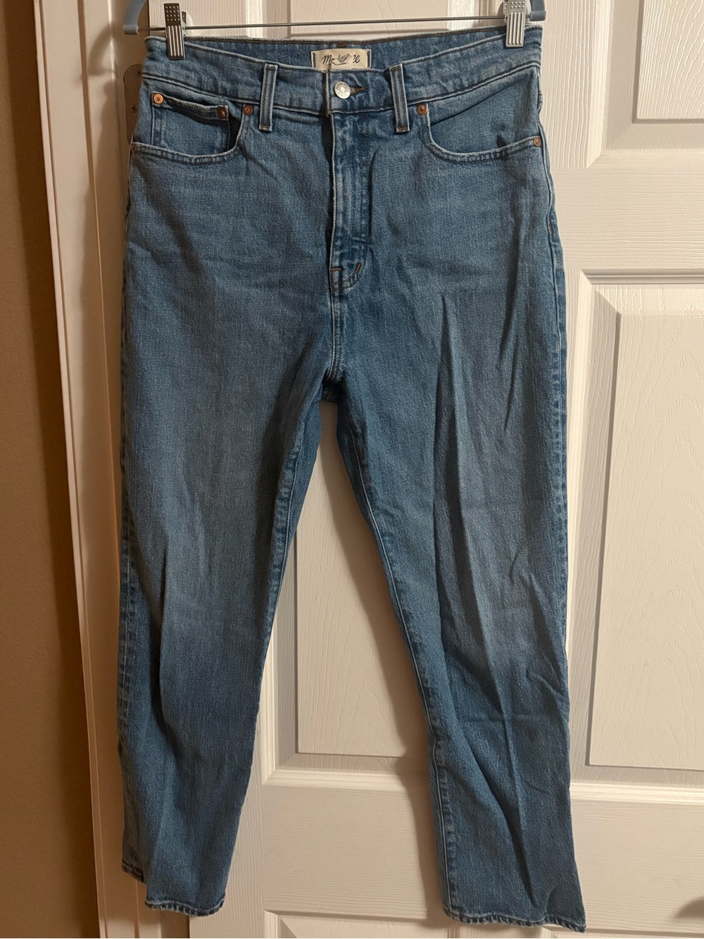 Madewell 90s straight crop high rise denim jeans medium wash 99% cotton 29
